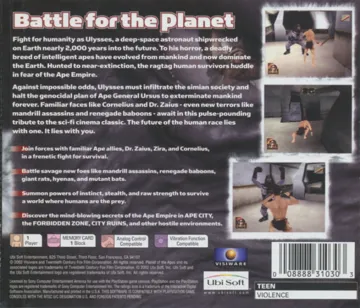 Planet of the Apes (US) box cover back